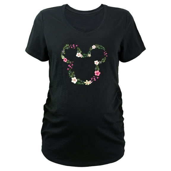 Women's Mickey & Friends Floral Wreath Graphic Maternity T-Shirt