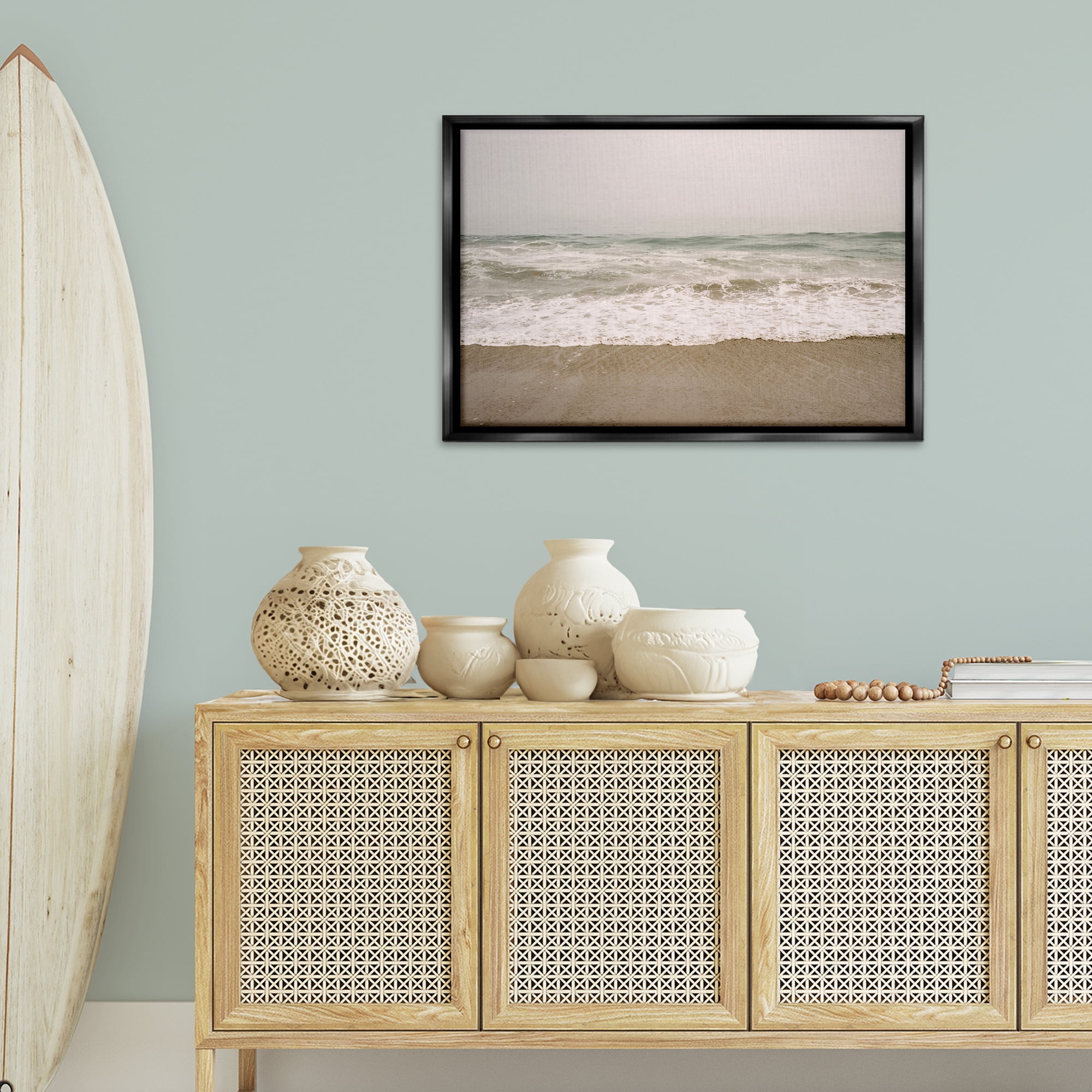 Stupell Industries Peaceful Point Reyes Nautical & Beach Photography Black Floater Framed Canvas Art Print Wall Art, 31 x 21