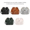 thumbnail image 4 of Guardoinrt Bucket Shoulder Bag Drawstring Bag Purse Handbags Small Shopping Gray, 4 of 8