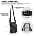 thumbnail image 6 of HELLHERO Small Crossbody Purse Leakproof Polyester Adults 4.33"x1.97"x7.09" for Travel Daily Use, Dense White Cat Silhouettes, 6 of 7