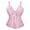 Pink, variant on Pink Corset Shapewear For Women Halter Zip Jacquard Pattern Court Style Top Boned Waist Cinching Fashion Body Shaper Bustier For Party Corset Mini Dress XS