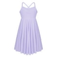 thumbnail image 4 of Fldy Kids Girls Criss Cross Ballet Dance Tutu Dress Gymnastics Dress Leotard Latin Lyrical Dresses Lavender M, 4 of 7