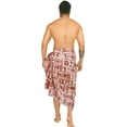 thumbnail image 4 of HAPPY BAY Men's Standard Swimsuits Sarong Pareo Beach Wrap One size Maroon, Multi Summer Vacation Aloha, 4 of 5