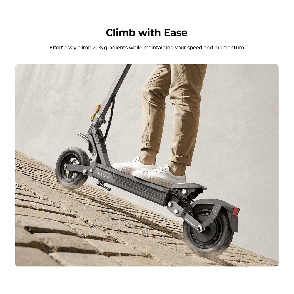 Ausom Gosoul 2 Foldable Electric Scooter for Adults, 800W Motor, Max 28MPH, 44Miles Long Range, 26Nm, City e-Scooter with 10''Tubeless Tire, UL 2271, Dark Gray