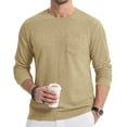 thumbnail image 2 of Thrilos Mens Long Sleeve Shirts Crewneck Casual Tops Pullover Work Shirts Stretch Textured Knit T-Shirts with Pocket, 2 of 9