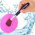 thumbnail image 5 of Silicone Makeup Brush Cleaning Mat, Magenta, 1 Pcsilicone Scrubbing Pads for Cleaning Makeup Brush Pads, Easter Mother'S Day Gift Makeup Organizers, 5 of 6