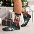 thumbnail image 7 of JUNZAN Vibrant Bouquet Waterfall Design Fun Novelty Knee Warmer High Socks, 7 of 7