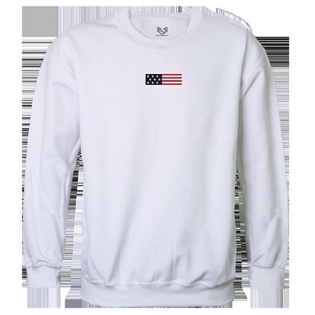US Flag 1 Graphic Crewneck Sweatshirt, White - Medium