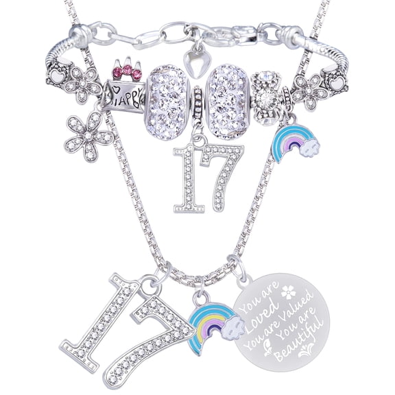 17 Year Old Gift for 17th Birthday Gifts Bracelet and Necklace