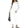 thumbnail image 3 of Women Sleeveless Denim Overall Pants Casual Loose Barrel Leg Jeans Jumpsuit with Pockets, 3 of 6