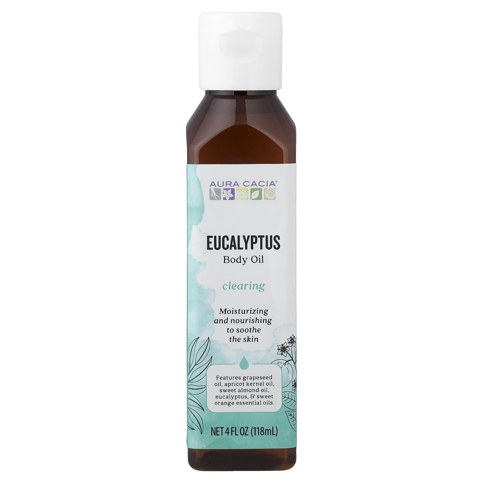 Aura Cacia Aromatherapy Bath Body and Massage Oil Eucalyptus Harvest - 4 fl oz