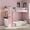 Pink, variant on Mirightone Twin Over Twin Bunk Bed with Wardrobe and Storage, 4 Storage Drawers, Pegboard Organizer, Light Strip, Black
