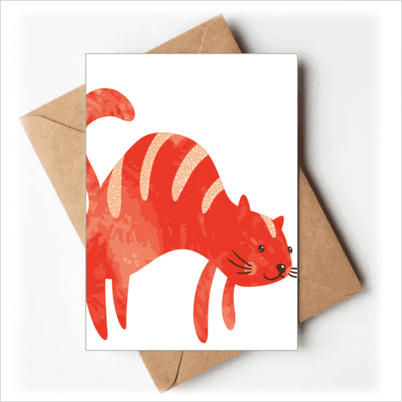 Red Sling Fat Cat Animal Watercolor Greeting Cards You are Invited Invitations