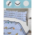 thumbnail image 3 of Quilts Queen Size Bedding Set, Blue Birds Reversible Summer Quilt 3 Pieces, Funny Cute Snowflake Wire Sparrow Lightweight Bedspreads Coverlets with 2 Pillow Shams for All Seasons, 3 of 5