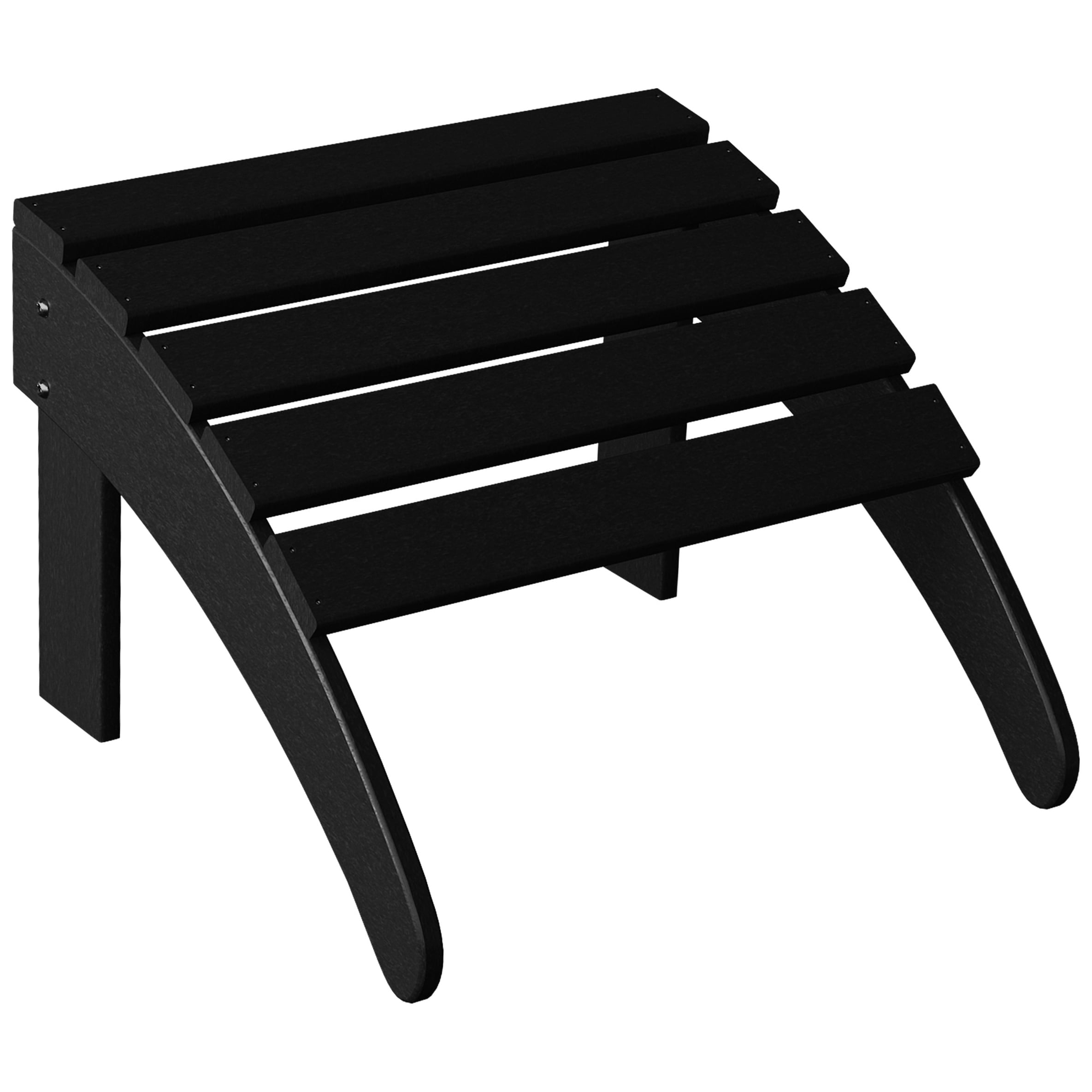 Polytrends Laguna Hdpe All Weather Outdoor Patio Foldable Ottoman Black