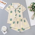 thumbnail image 2 of FASHOFT Cute Pajamas for Women Set Fruit Print 2 Piece Button Up Short Sleeve Pj Soft Lounge Valentines Day Sleepwear White M, 2 of 6
