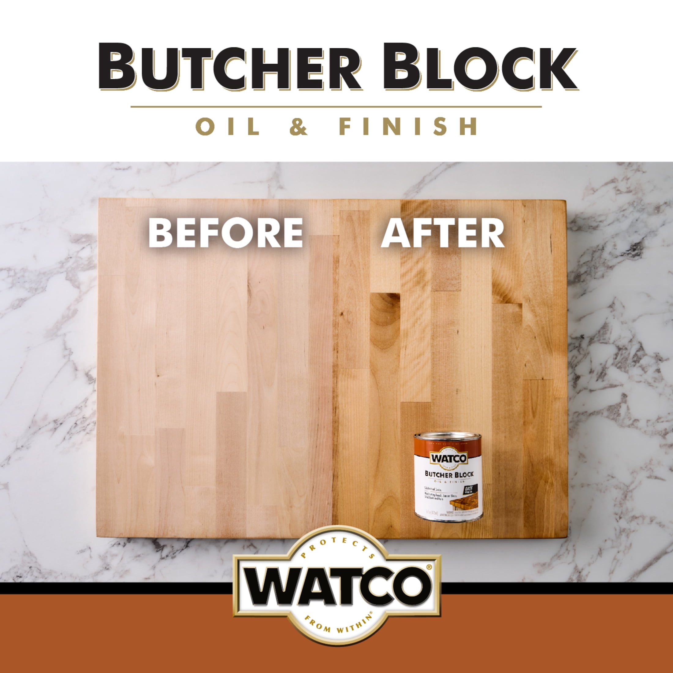 (4 pack) Clear, Rust-Oleum Watco Butcher Block Oil & Finish-241758, Pint