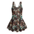 thumbnail image 4 of Uourmeti Girls' Sleeveless One Piece Skirted Swimsuit - Southwestern Tribal Print, Quick Dry Stretch Swim Dress for Beach & Pool, 3-13 Years, 4 of 8