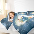 thumbnail image 4 of Castle Fairy Kids Kawaii Xmas Snowman 2-Piece Twin Comforter Set, Gradient Christmas Snowflakes Happy New Year Breathable Bedding, 4 of 8