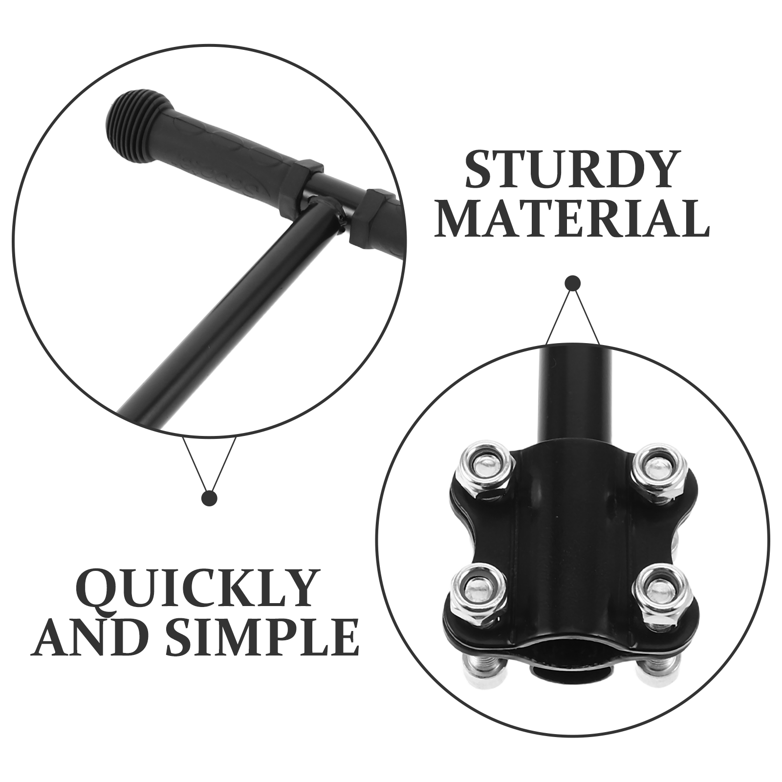 SEWCHICS Black Handle Extension Bar for Strollers, Wagons & Trolleys - Easy to Install, Replacement Accessory