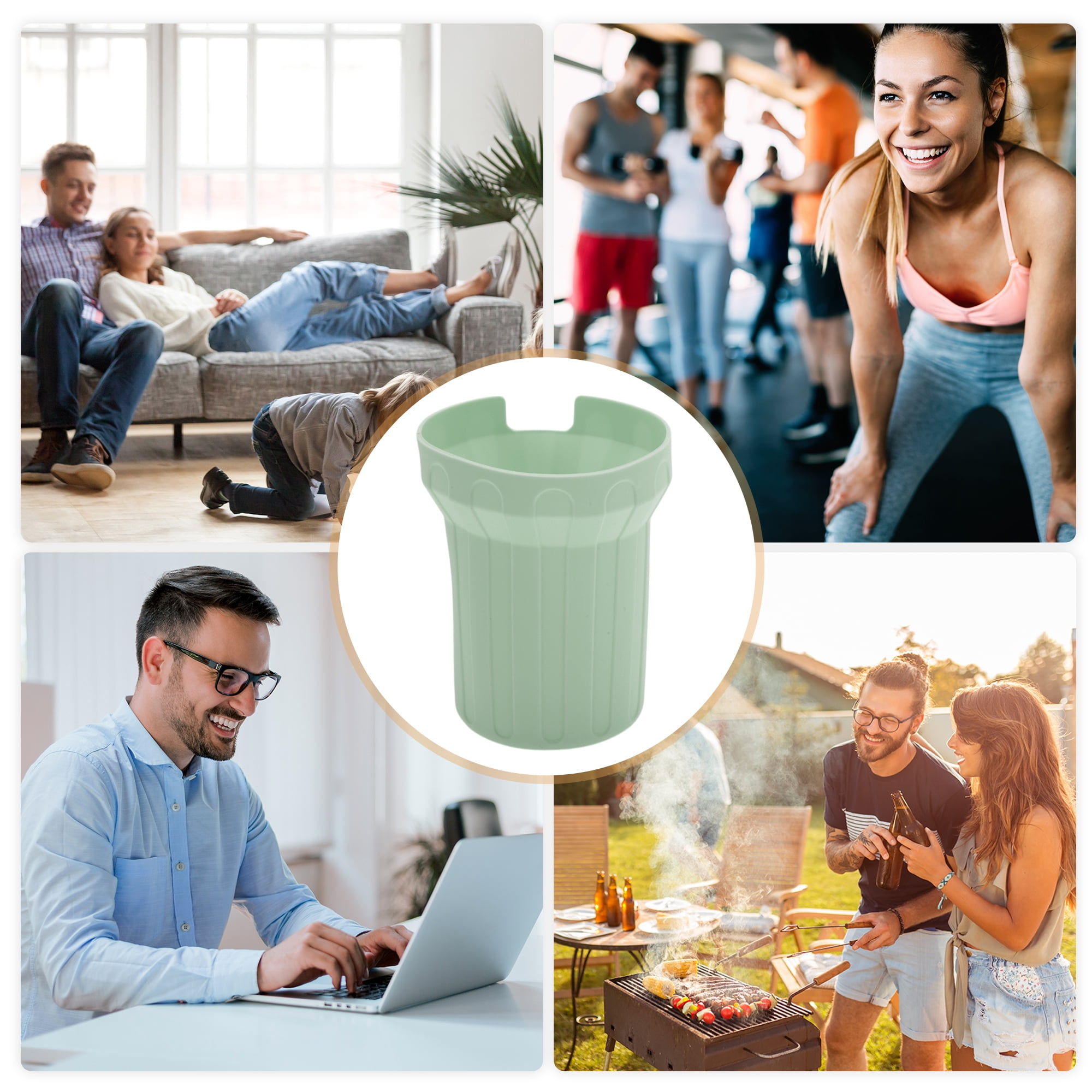Unique Bargains 1Pc Protective Vertical Pattern Water Bottle Boot Light Green
