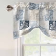 thumbnail image 5 of Tie Up Valances for Windows, Abstract Floral Check Adjustable Valance Curtains Window Treatment for Living Room/Bedroom, Vintage Checkered Flowers Rod Pocket Kitchen Curtains & Drapes 54x18 Inch, 5 of 9
