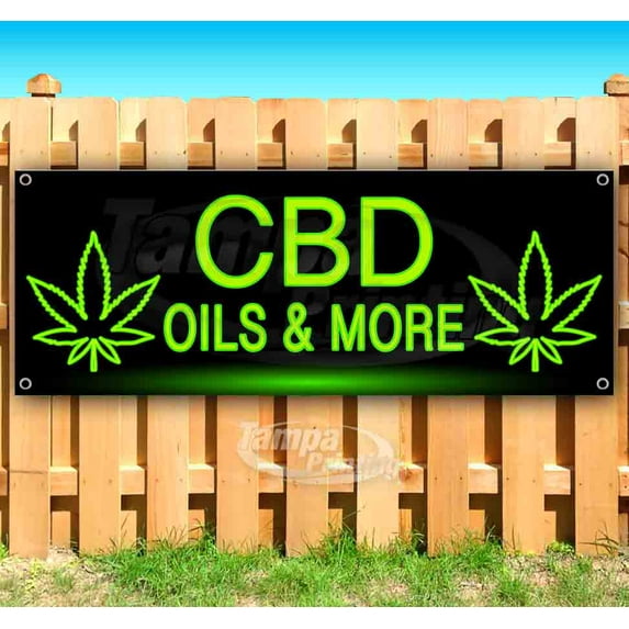 CBD Oils & More 13 oz Vinyl Banner With Metal Grommets