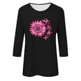 thumbnail image 4 of GERsome Women's Summer 3/4 Sleeve T-Shirts Round Neck Cute Tunic Tops Basic Tees Blouses Loose Fit Pullover, 4 of 4