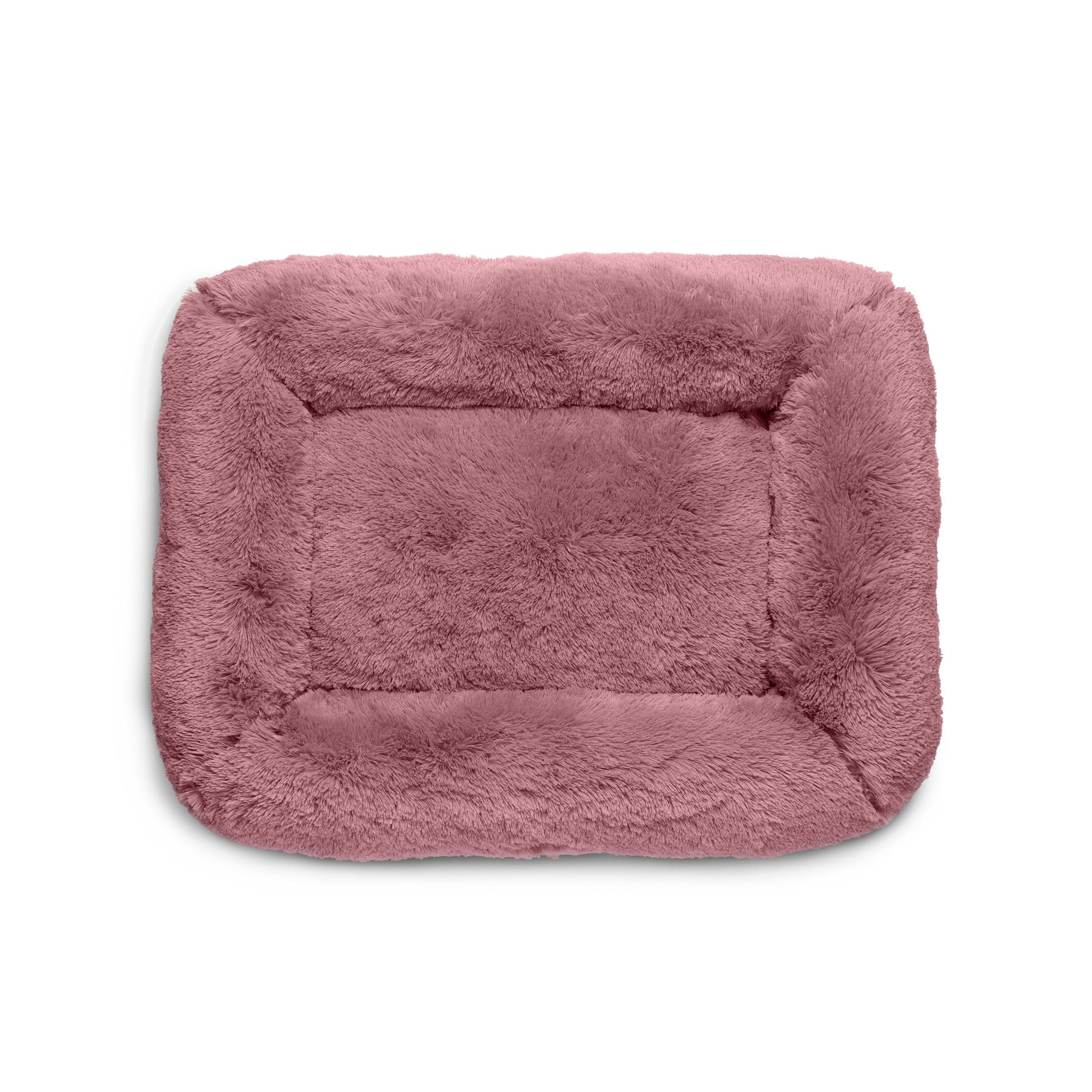 Vibrant Life Furry Bolster Large Dog Bed, Pink, 36" x 27"