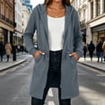 thumbnail image 4 of Women's Sweater Long Sleeve Hooded Fleece Lined Zipper Cardigan for Cold Home Lounge, 4 of 9