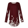 thumbnail image 4 of Enjoytime Long Sleeve Tops for Women Floral Printed Shirts Crewneck Loose Fit Comfy Tunic Blouses Fall Winter Clothes, 4 of 4