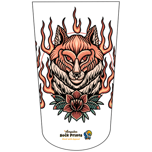 Amputee Sock "Woman and Santa V1" 3PLY Residual Wound, Over Shrinker Sock