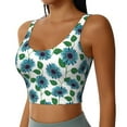 thumbnail image 2 of Fotbe Blue Sunflowers Pattern Womens' Sports Bra Longline Wirefree Padded with Medium Support Sports Moisture-Wicking Workou Vest,Tank Top-Small, 2 of 9