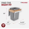 thumbnail image 3 of Rev-A-Shelf Top Mount Single Pullout Trash Can w/ Reduced Depth, 35 Qt, 4WCTM-1516DM-1, 3 of 11