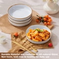 thumbnail image 4 of Vesteel Pasta Bowl Set of 4, 22oz Stoneware Salad Pasta Serving Bowls for Soup Dinner Cereal, Microwave & Dishwasher Safe, Seashell White, 4 of 8