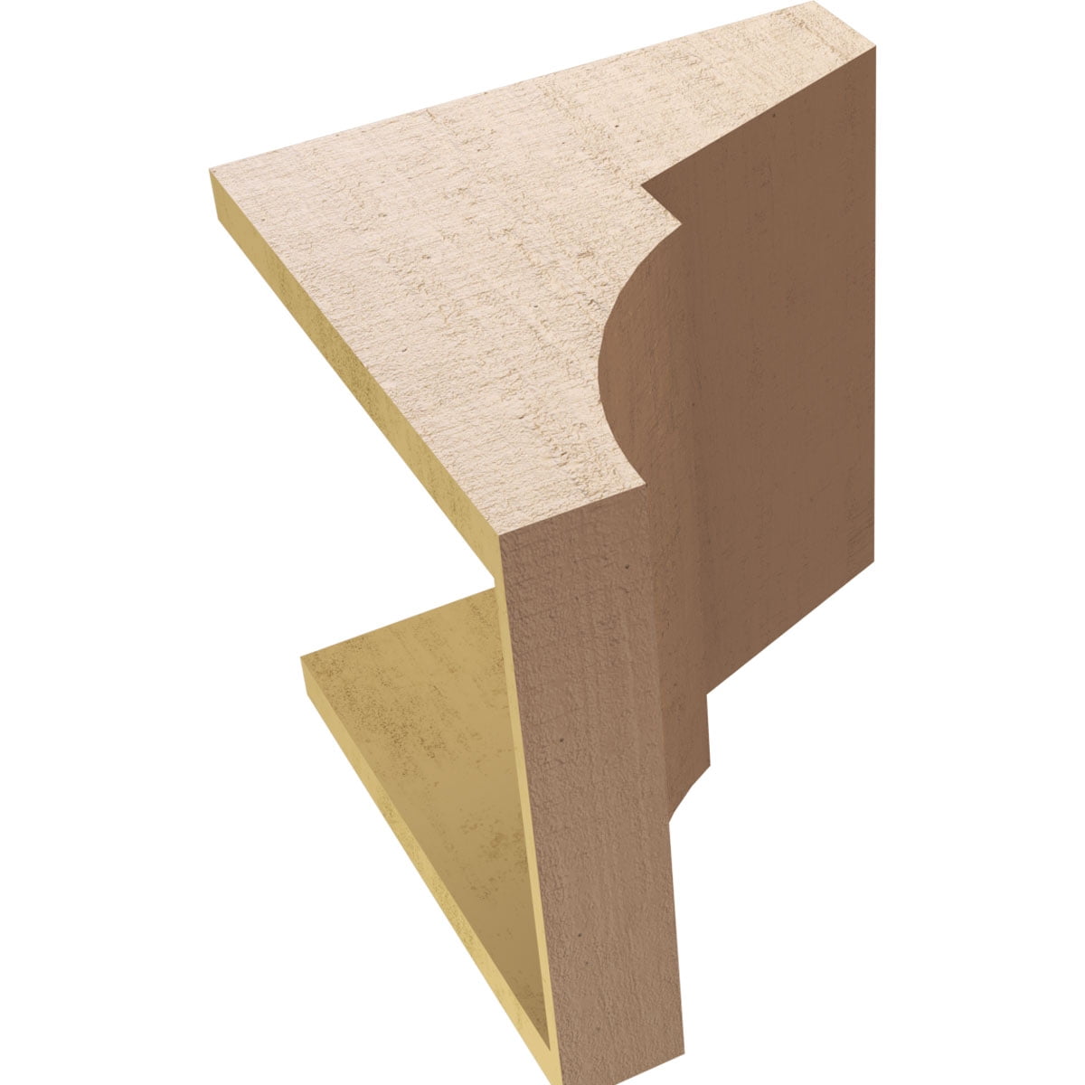 12"W x 12"D x 12"H Wide Monterey Rough Cedar Woodgrain TimberThane Corbel, Primed Tan