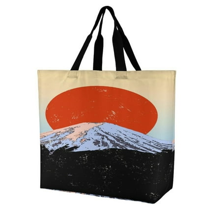 Mount Fuji Japan T-shirt Women s Casual Shoulder Bag Shopping Bag Lady Handbag Eco Reusable Large Tote Shopper Storage Bags