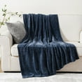 thumbnail image 4 of Battilo Navy Blue Throw Blanket Chenille Knit Throws for Couch Bed, Super Soft Decorative Farmhouse Cozy Sofa Blanket in Home (Navy, 51"x 67"), 4 of 6
