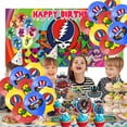 thumbnail image 5 of Dancing Bear The Greatful Dead Party Supplies Plates Decorations Birthday Cake Topper Banner Decor Backdrop Balloons, 5 of 8