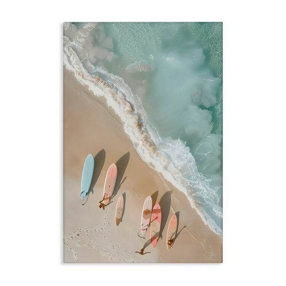 Stupell Industries Pastel Boards on Shore Canvas Wall Art, design by LSR Design Studio, 45 x 30