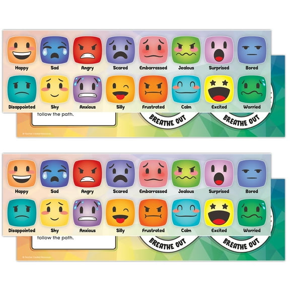 Teacher Created Resources Social-Emotional Mood Meters, 11-1/2" x 3-1/2", 36 Per Pack, 2 Packs