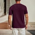 thumbnail image 4 of Économies d'Été 2025 Mode Décontractée pour Hommes Pull-Over Couleur Unie Manches Courtes Col Rond Blouses, 4 of 7