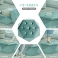 thumbnail image 3 of Newest 34" Velvet Diamond Tufted Storage Ottoman, Green Multi-Functional Footrest with 330lb Capacity for Living Room & Bedroom, 3 of 5