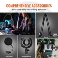 thumbnail image 6 of KFFKFF USB Mic, 192kHz/24-bit, Pro Condenser Mic Set, Includes Boom Arm, Pop Filter, Shock Mount, Mute Button, Headphone Jack, Ideal for Podcasts, Gaming, Singing, Streaming, 6 of 9