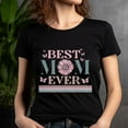 thumbnail image 5 of Best Mom Ever T-Shirt | Floral Butterfly Graphic Tee for Women, Maroon, S, 5 of 6