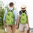 thumbnail image 6 of Lsque Green Avocado Pattern Canvas Daypack, Durable Backpack, High-quality Versatile Backpack,Vintage Compact Backpack-Medium, 6 of 6