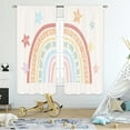 thumbnail image 2 of Kids Boho Rainbow Alphabet Curtains 42Wx63H Inch Rod Pocket ABC Numbers Nursery Playroom Classroom Decor Educational Learning Baby Girl Boy Child Toddler Bedroom Window Drapes Fabric 2 Panels, 2 of 4