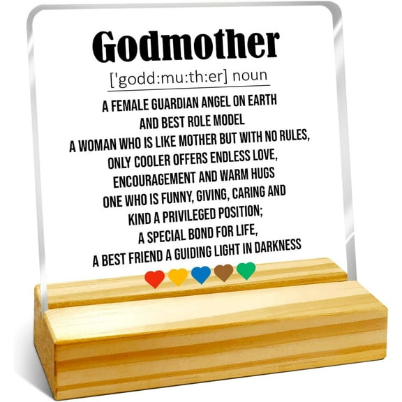 Zomyto Godmother Gifts from Godchild,Gifts for Godmother,Godmother Gift Ideas,Godmother Birthday Gifts Christmas Gifts,Godmother Gifts for Baptism,Godmother Definition Acrylic Plaque