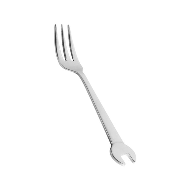 Inteprter Cubiertos de acero inoxidable NianLenss, cuchillo para carne, cuchillo de cena con forma de llave, cuchillos para carne, vajilla para fiesta, Mostrada Tenedor de té de llave inglesa Inteprter HA003621-06