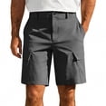 thumbnail image 1 of FRSASU Short Cargo de Randonnée pour Homme Léger à Séchage Rapide Décontracté de Golf Travail Pêche avec Poches à Glissière Gris Foncé, 1 of 7